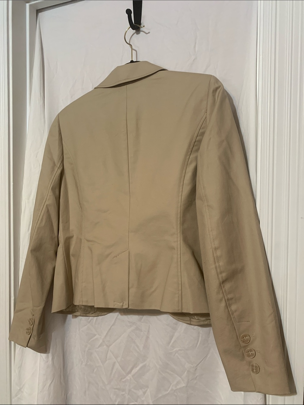 CYNTHIA ROWLEY Khaki colored 97% Cotton Blazer Jacket LARGE NEW NWT - Picture 8 of 8